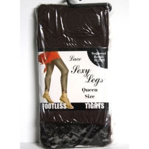 Eros Womens Brown Tights Lace Bottom Footless